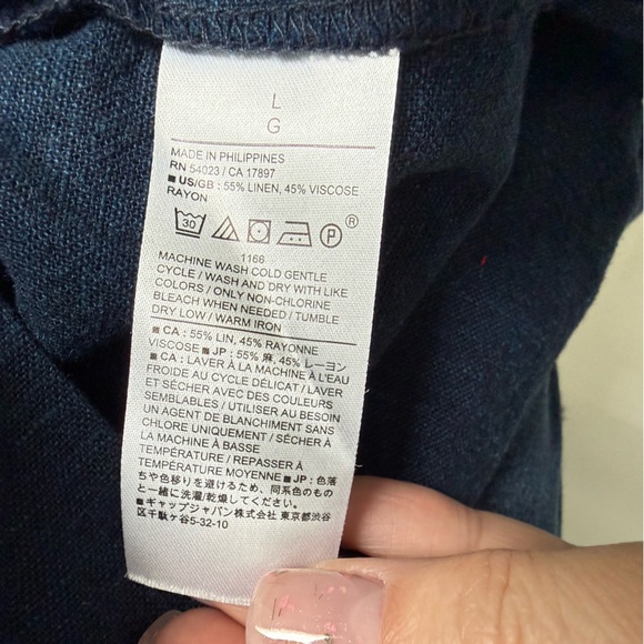 Banana Republic Elegant Navy Blue linen blend Spaghetti Strap Dress - Picture 4 of 4